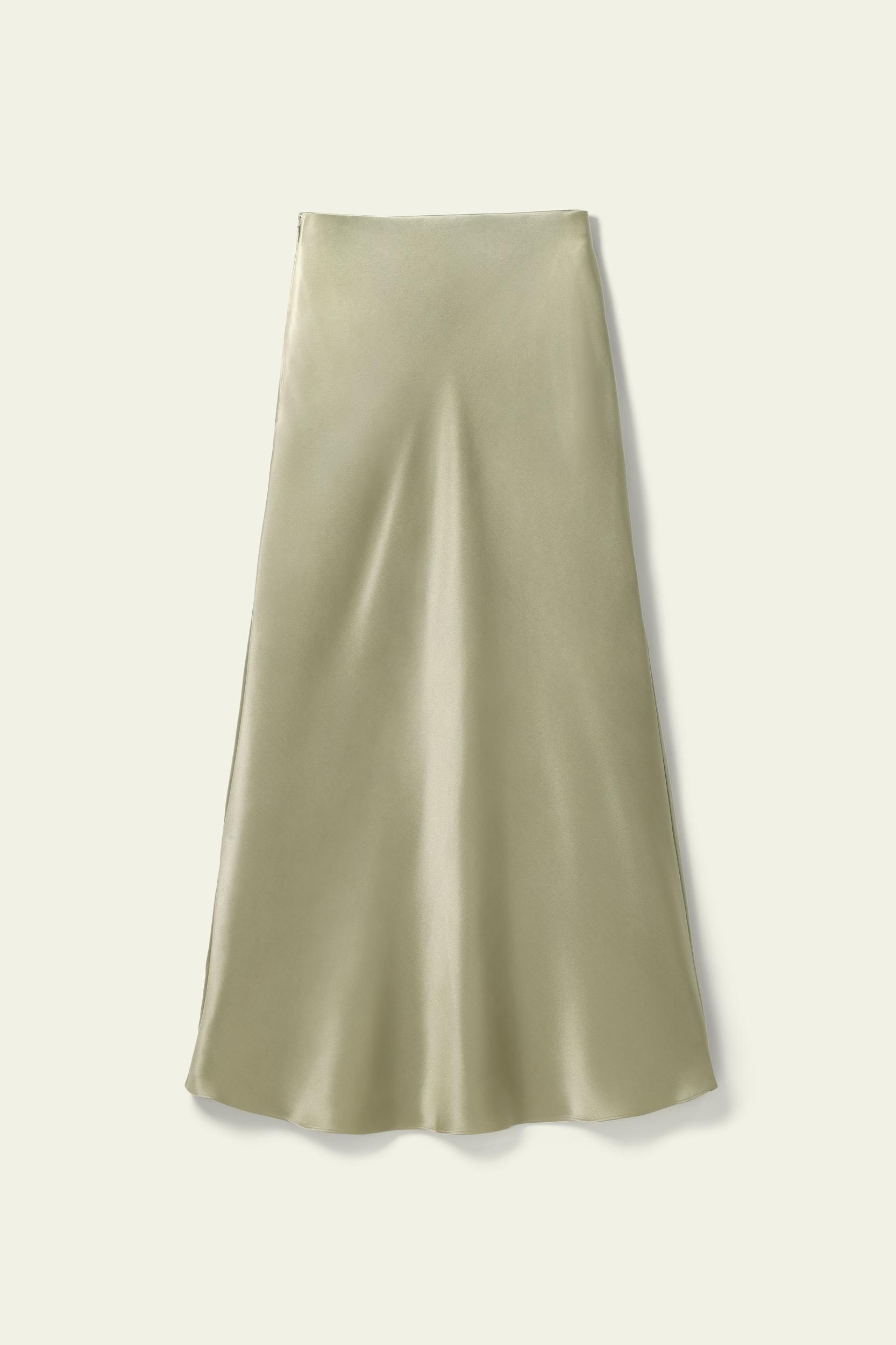 Double-Faced Silk Charmeuse Maxi Skirt Product Image