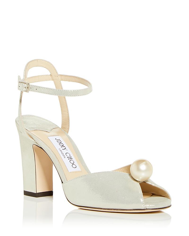 Sacaria Tulle Pearly Ankle-Strap Sandals Product Image