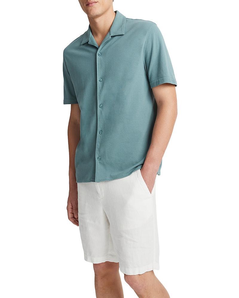 Mens Cotton Piqu Cabana Shirt, Optic White, Size L Vince Product Image