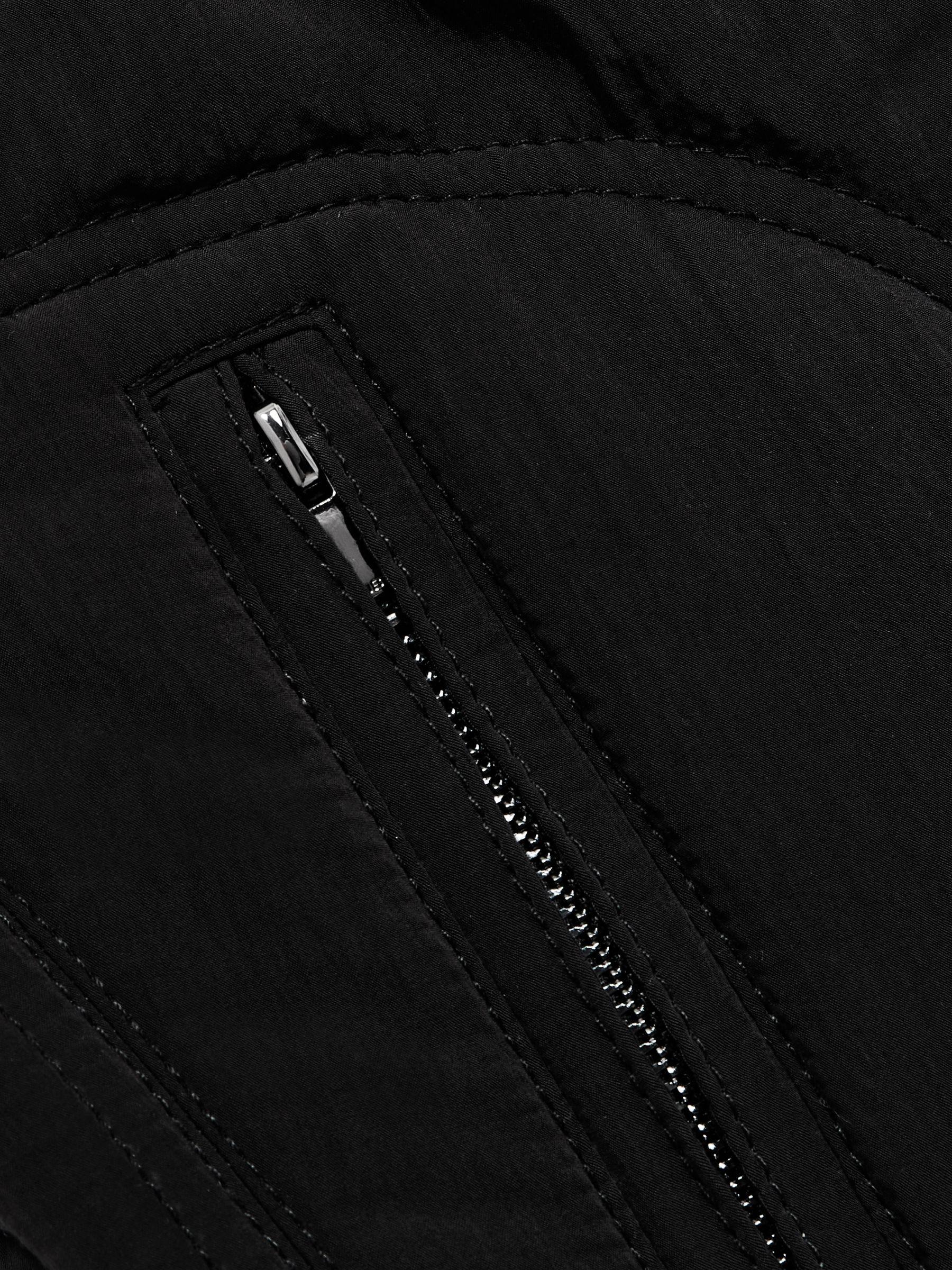 Quilted Zip-Through Belted Vest in Black Product Image