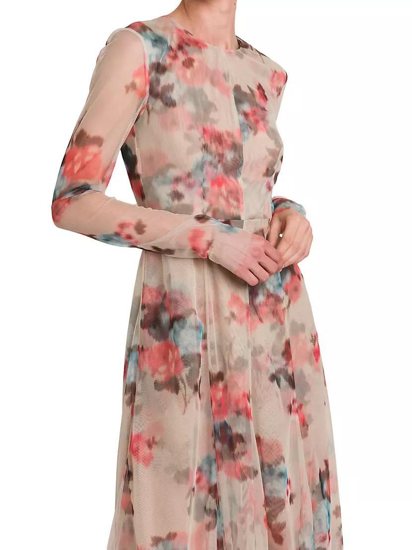 Floral Tulle Fit & Flare Maxi Dress Product Image