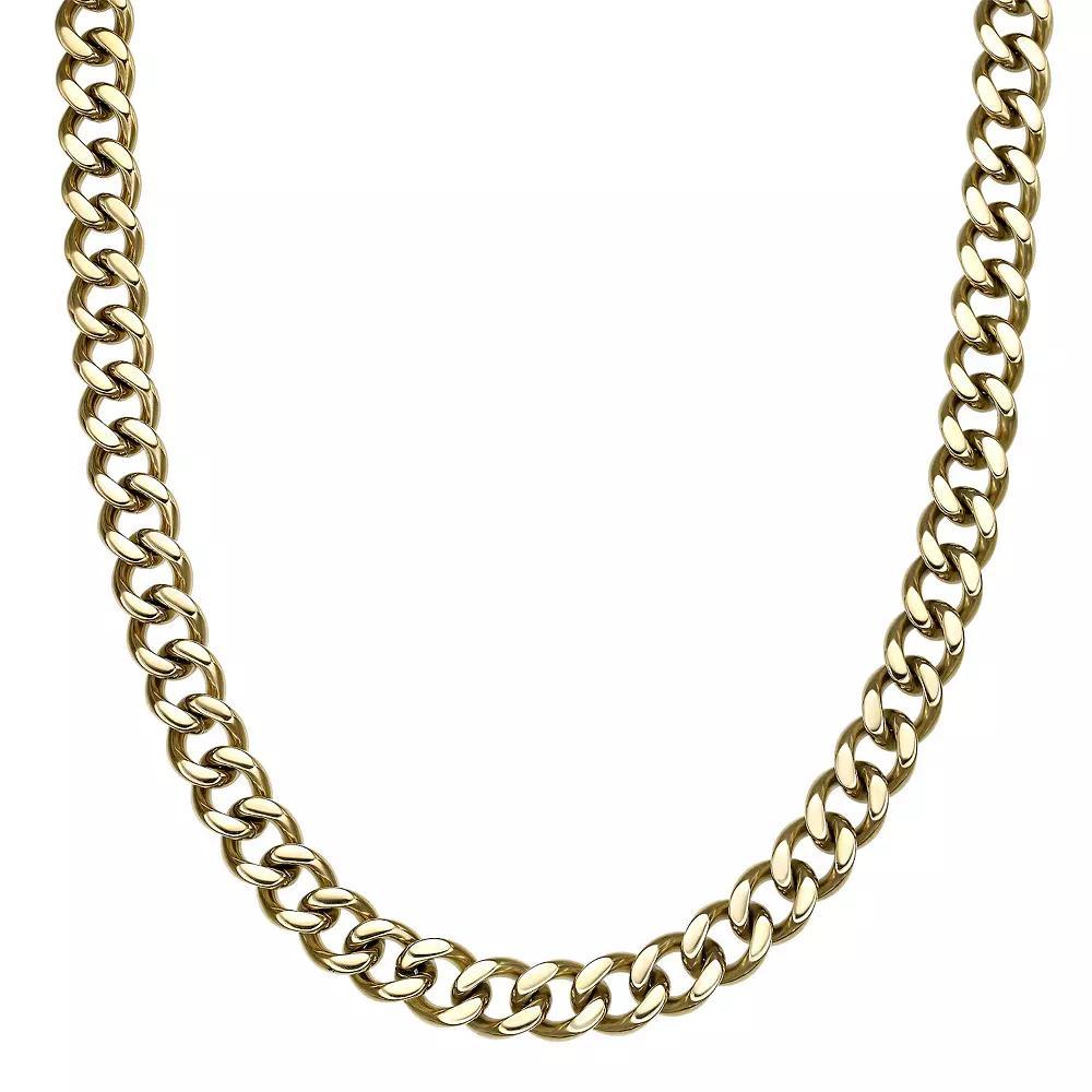 Men's LYNX Stainless Steel 11 mm Curb Chain Necklace, Size: 30", Gold Tone Product Image
