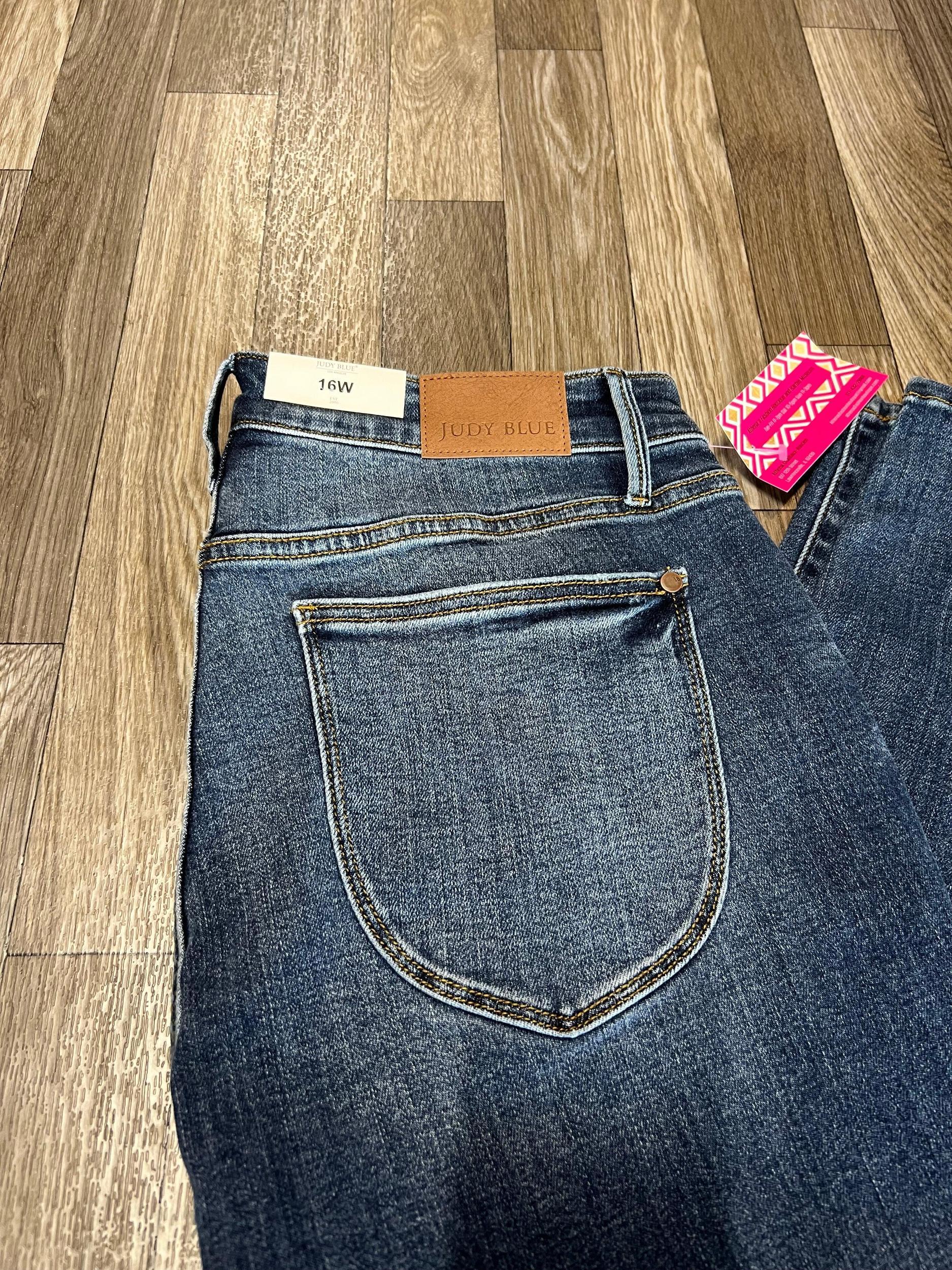 Judy Blue High Waist Slim Fit Dark Wash Denim Jeans Product Image