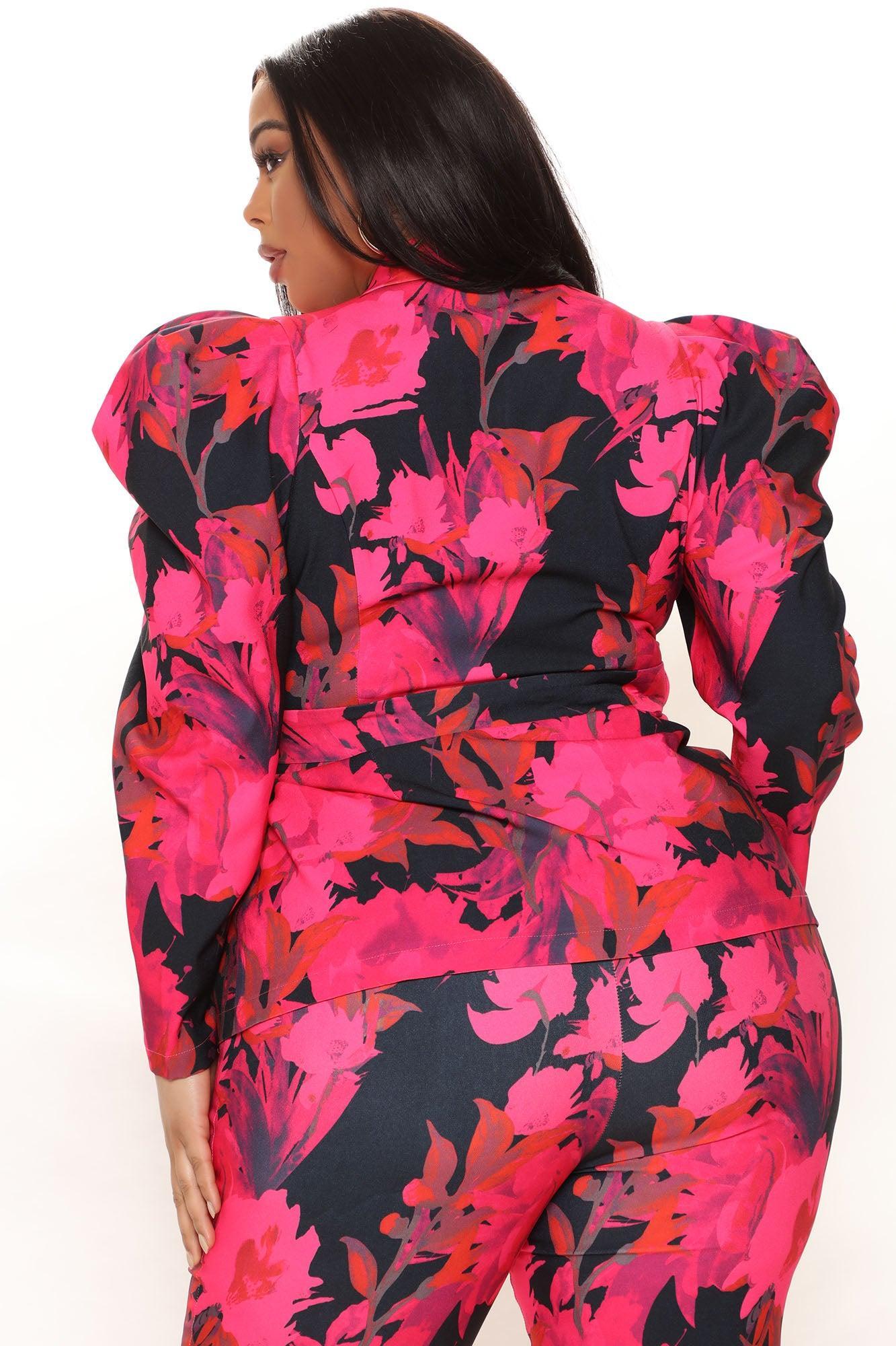 Best For Last Floral Blazer Set - Pink/combo Product Image