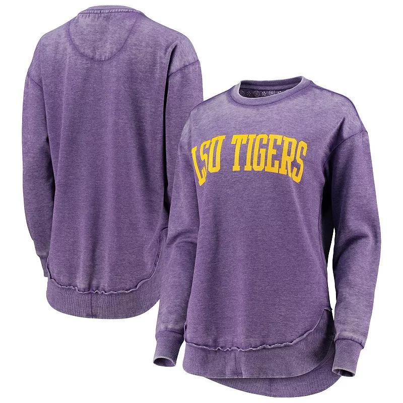 Women's Pressbox Purple LSU Tigers Vintage Wash Pullover Sweatshirt, Size: Medium Product Image