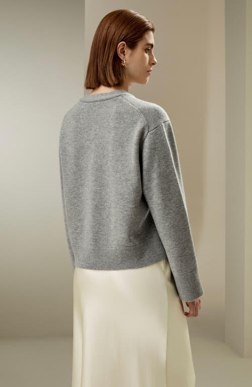 Lilysilk Cropped Wool-Cashmere Blend Cardigan Sweater for Women in Beige at Nordstrom, Size Small Product Image