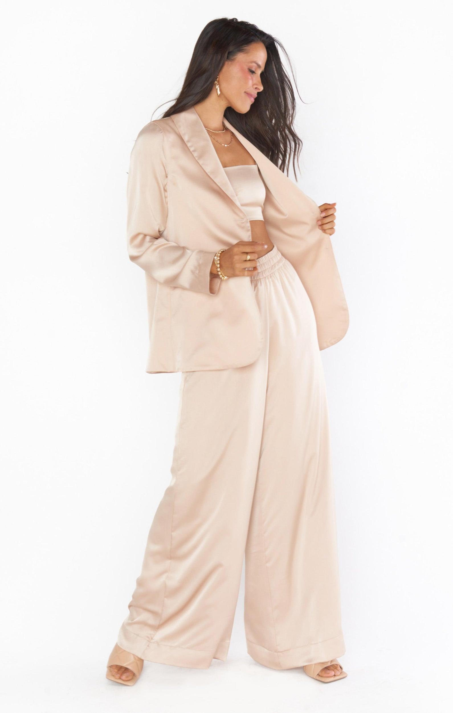 Felix Blazer ~ Champagne Luxe Satin Product Image