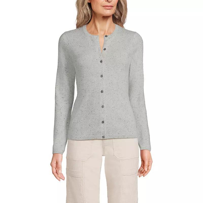 Women's Lands' End Classic Cashmere Cardigan Sweater, Size: Medium Tall, Black Product Image