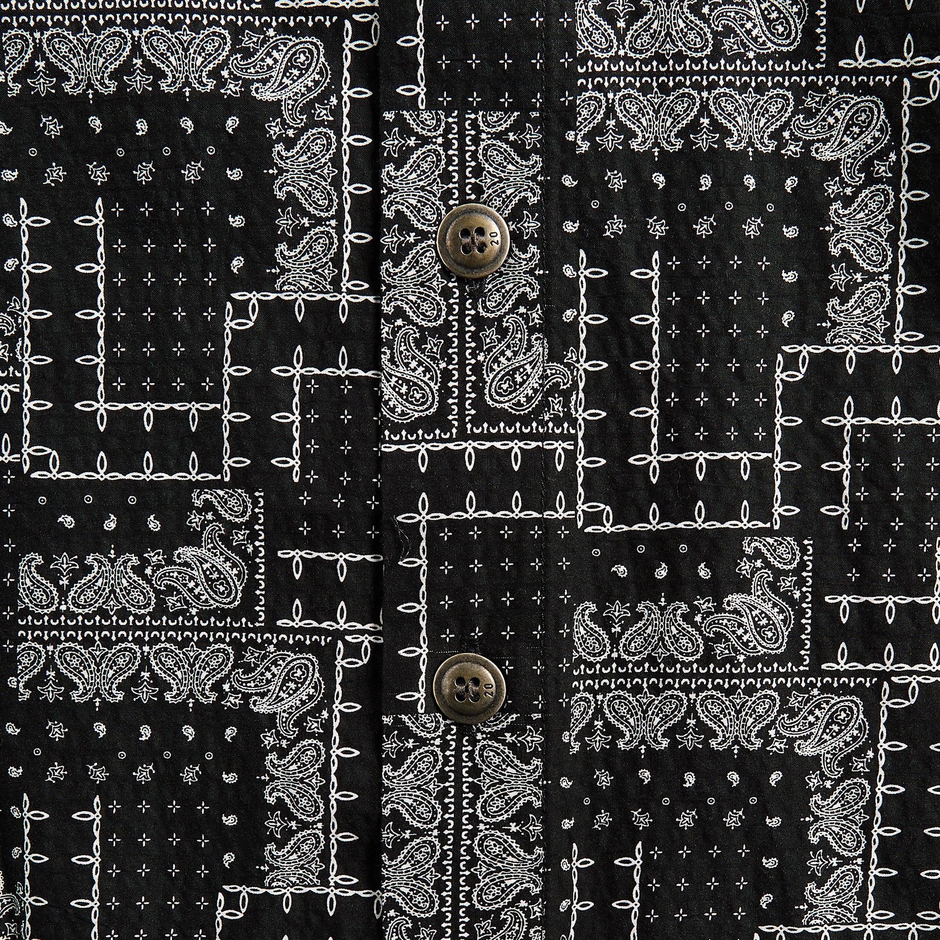 Greg Lauren Short Sleeve Bandana Shirt - Black Male Product Image