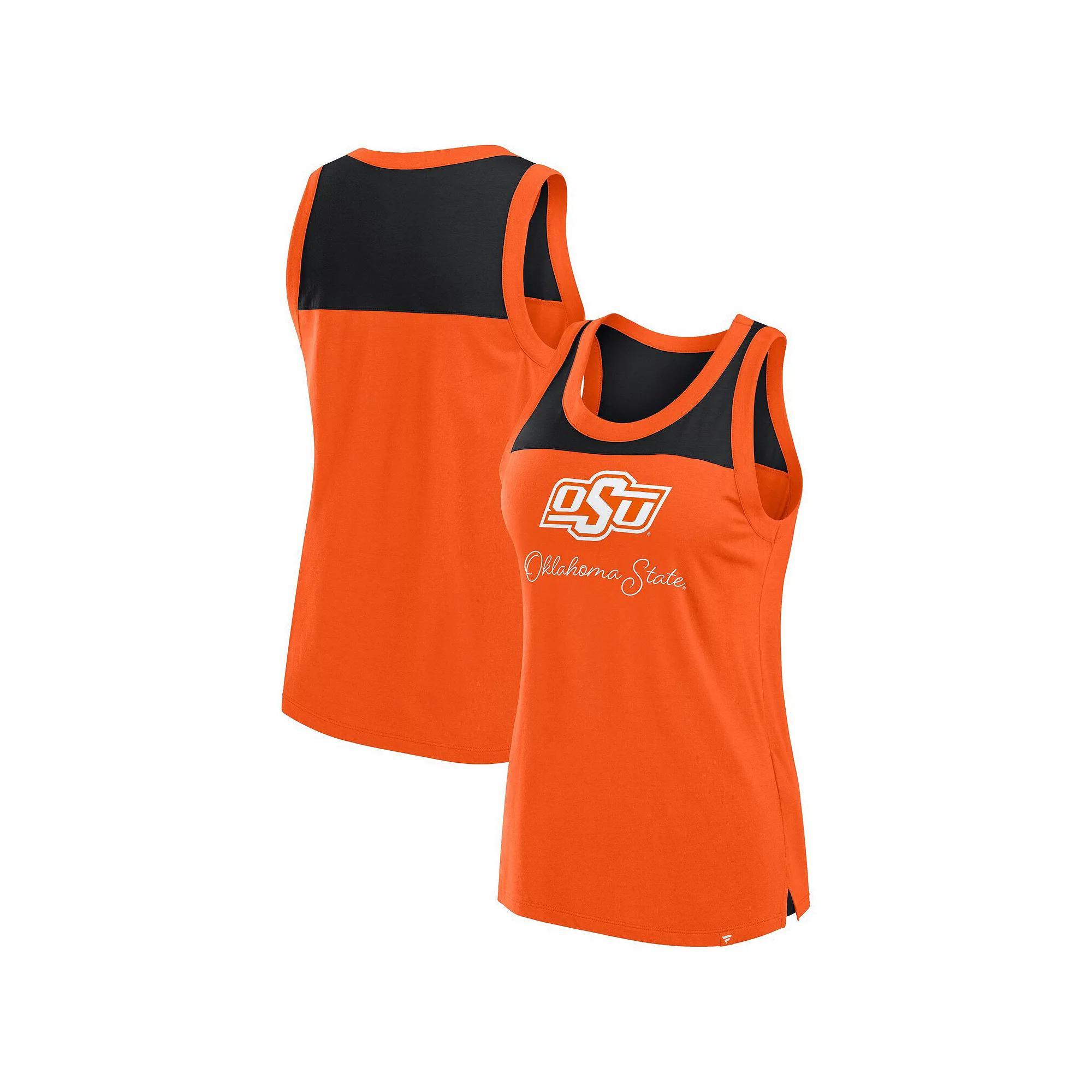 Women's Fanatics Orange Oklahoma State Cowboys Crosley Colorblock Tank Top, Size: Small Product Image
