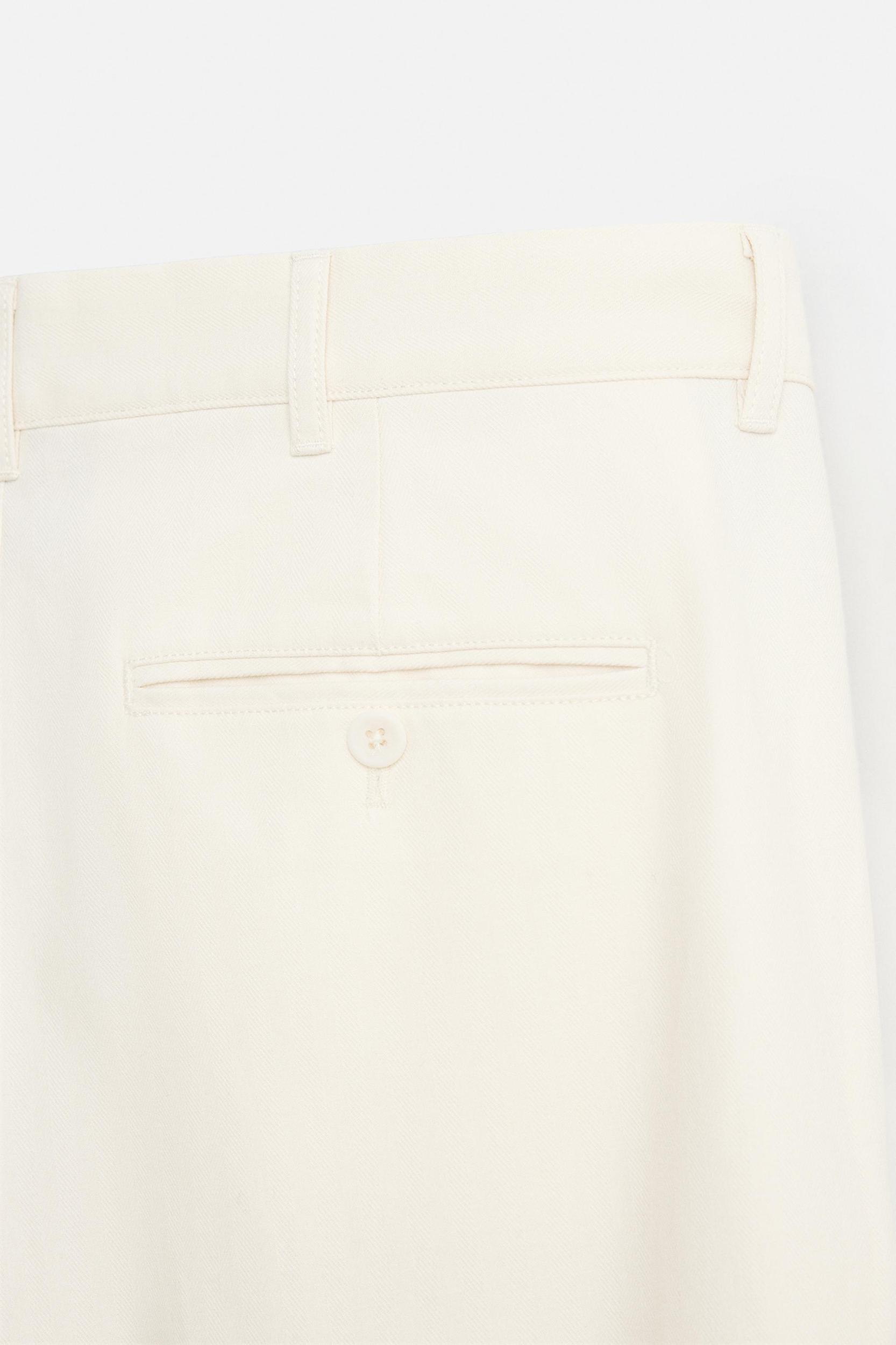 REGULAR FIT HERRINGBONE PANTS Product Image