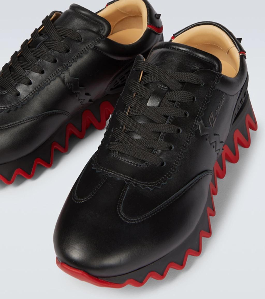Mens Loubishark Flat Leather Red-Sole Runner Sneakers Product Image