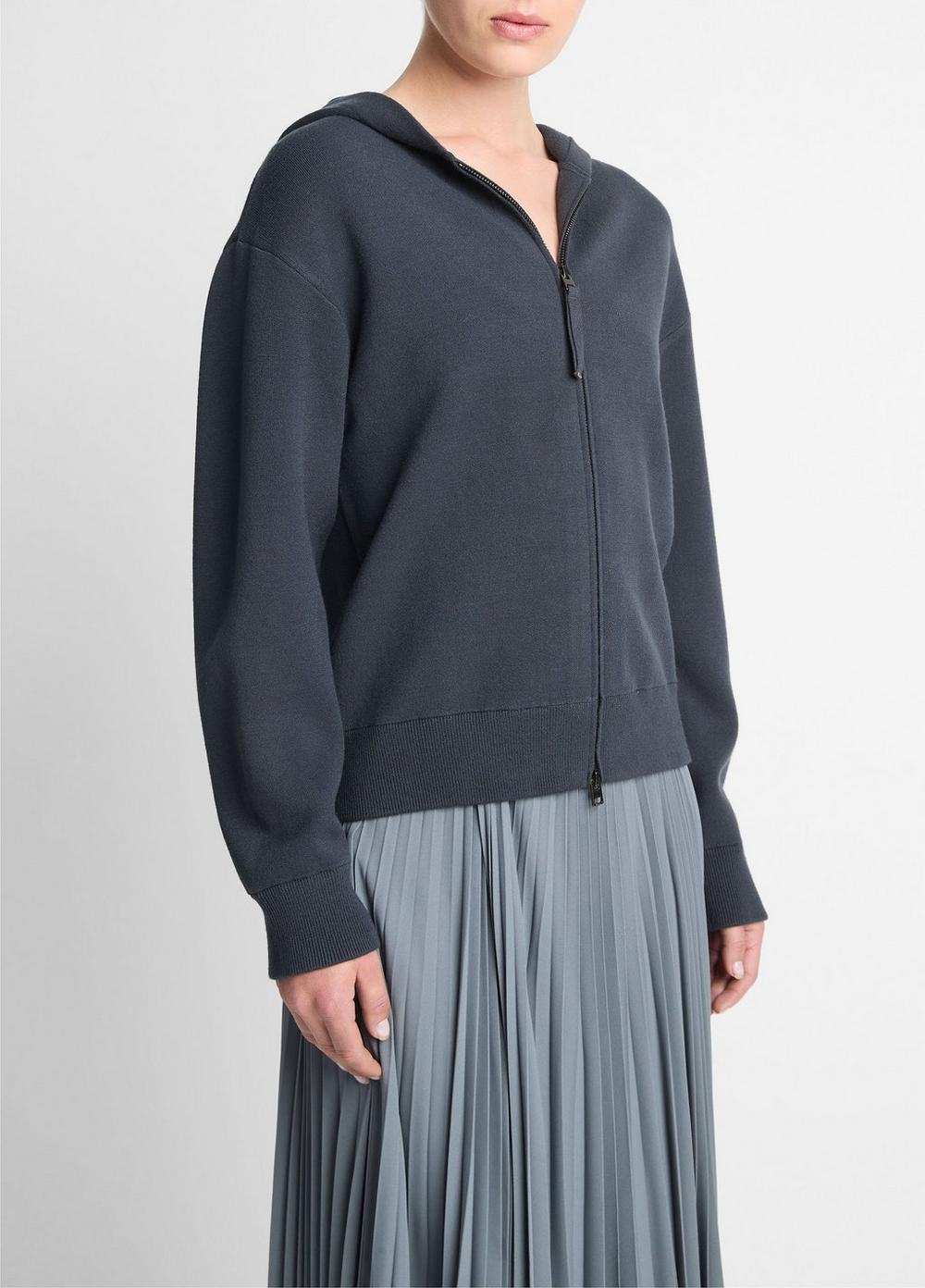 Womens Two-way Zip-Up Hoodie, Graphite, Size L Vince Product Image