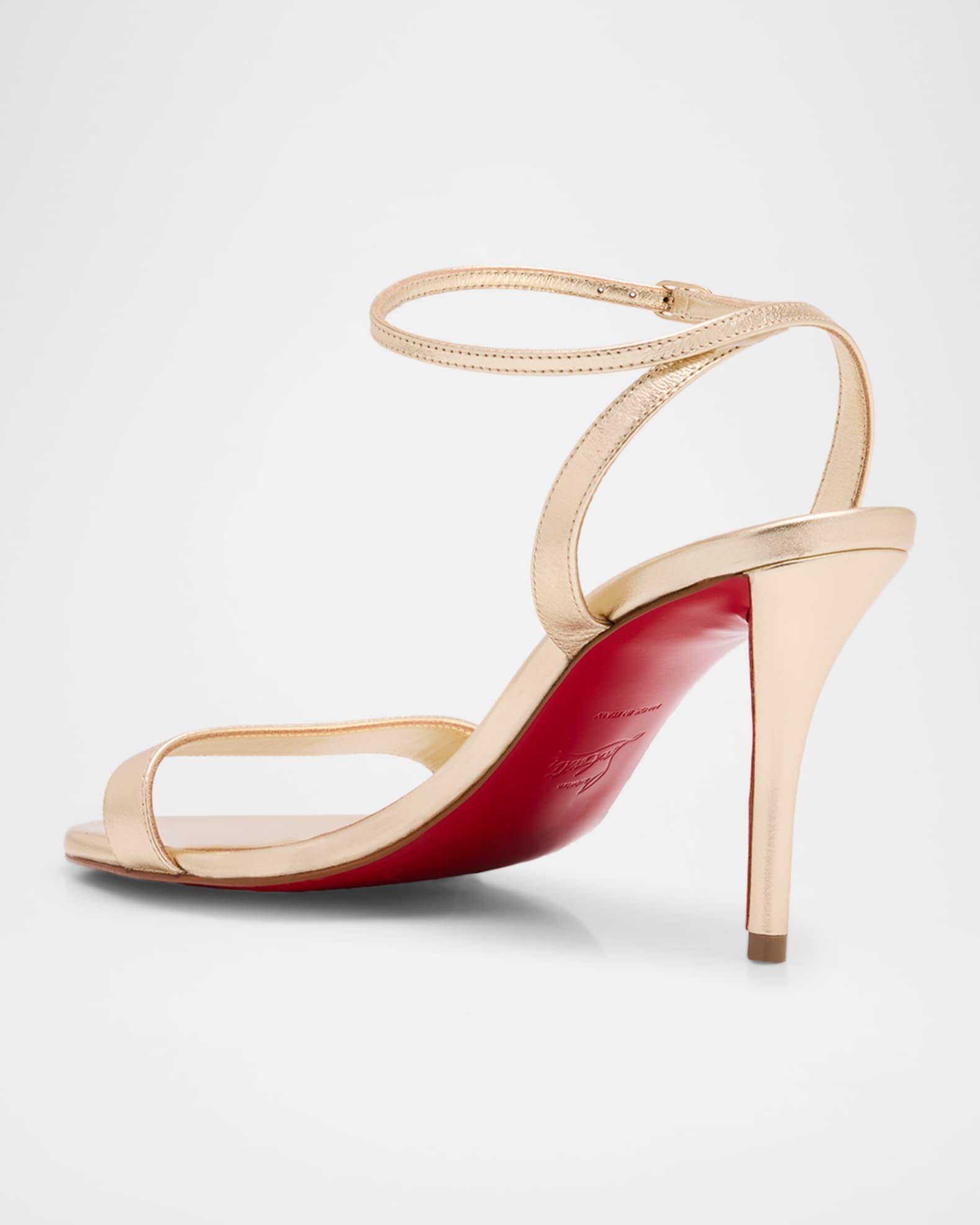 Miss Z Metallic Leather Red Sole Sandals Product Image