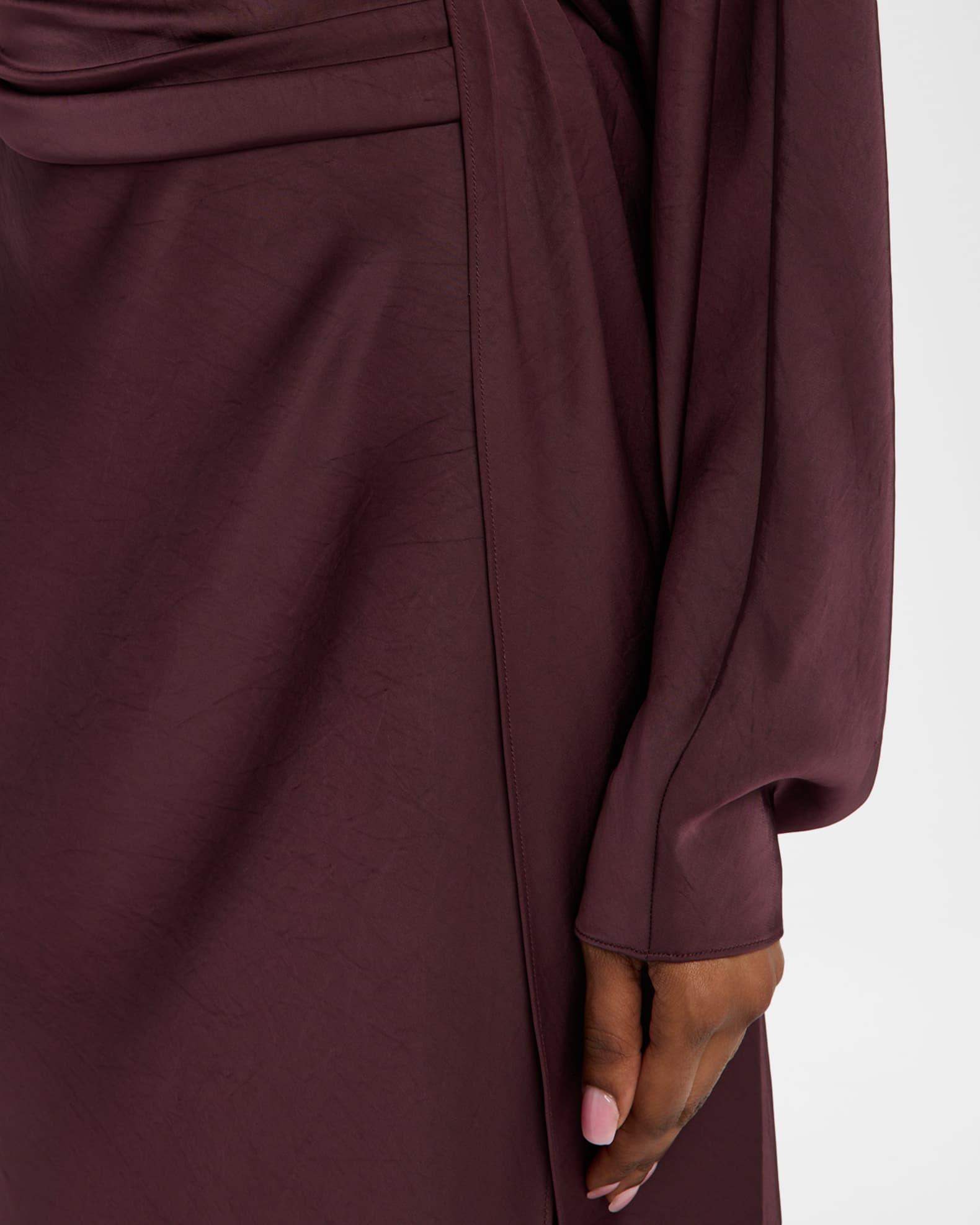 Lightweight Satin Asymmetric Maxi Skirt Product Image