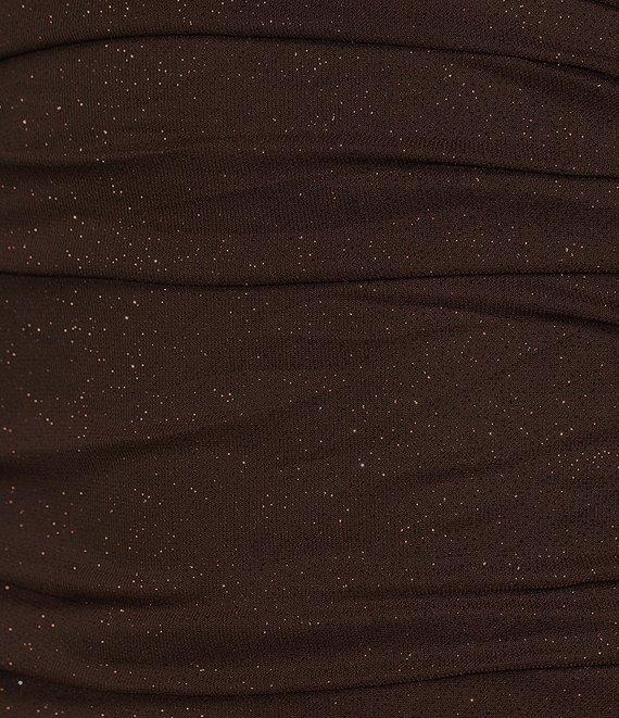 Jump Glitter Ruched Asymmetrical Hem Bodycon Dress Product Image