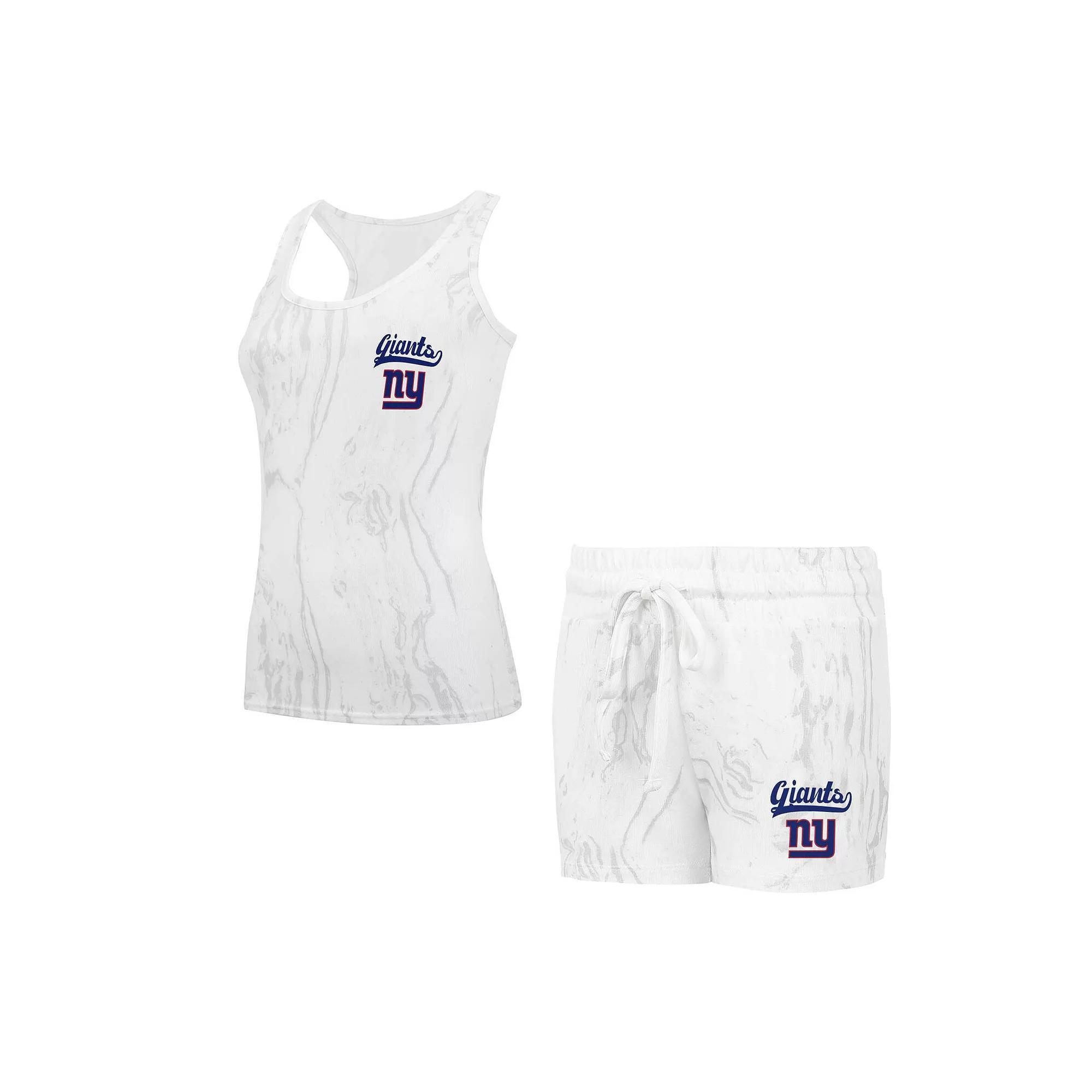 Women's Concepts Sport New York Giants Quartz Hacci Knit Tank Top & Shorts Sleep Set, Size: 2XL, Beige Product Image