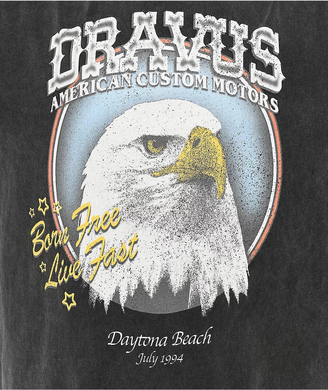 Dravus Americana Vintage Black Long Sleeve T-Shirt Product Image