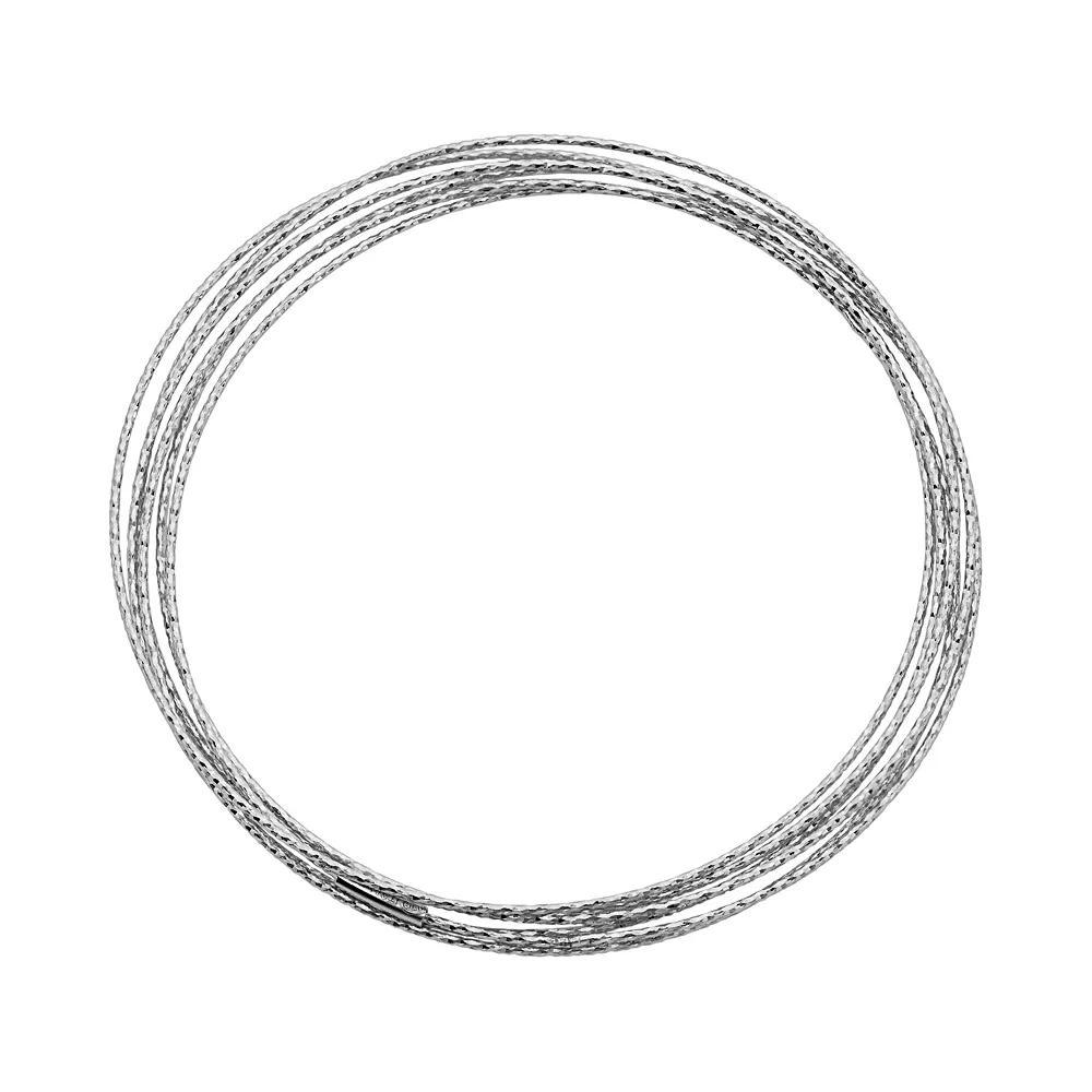 Jordan Blue Sterling Silver Interlocking Bangle Bracelet, Women's, Grey Product Image