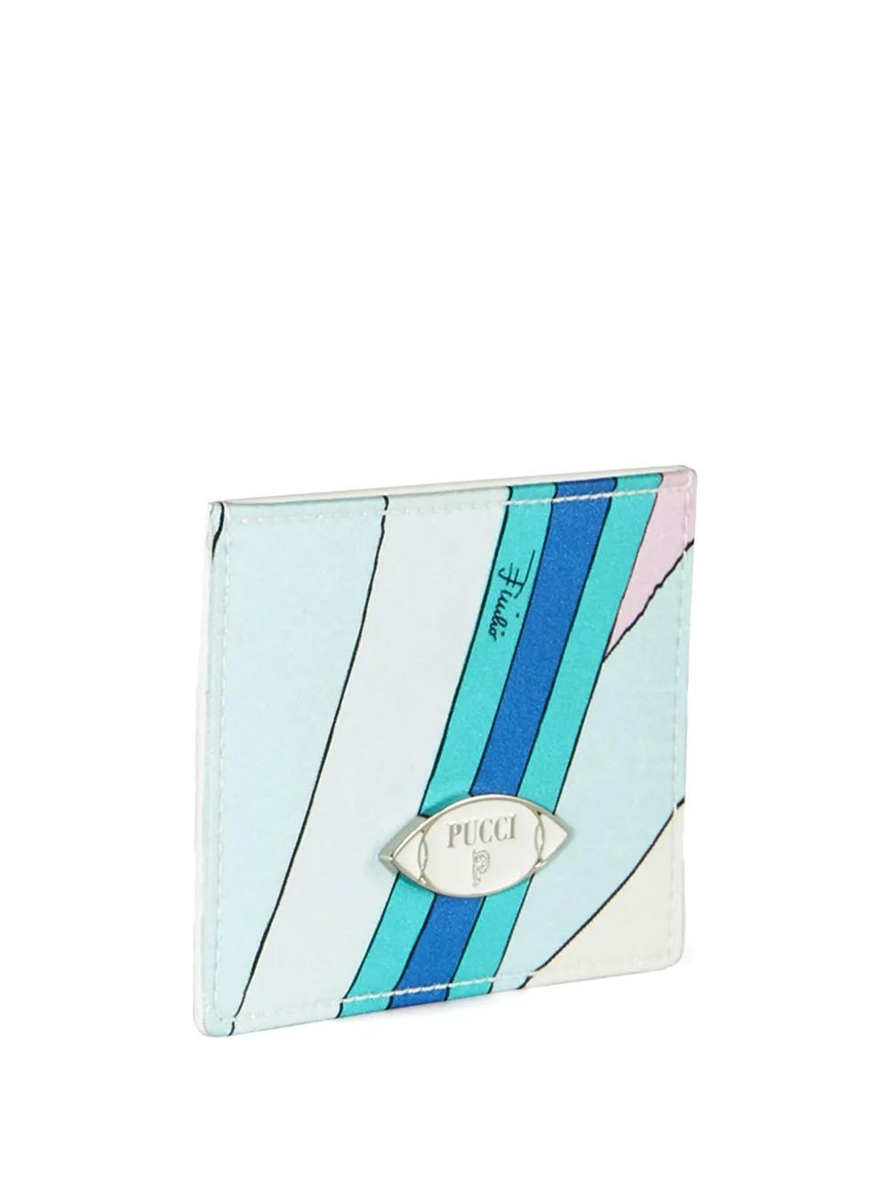 PUCCI Iride-print Card Holder In Blue Product Image