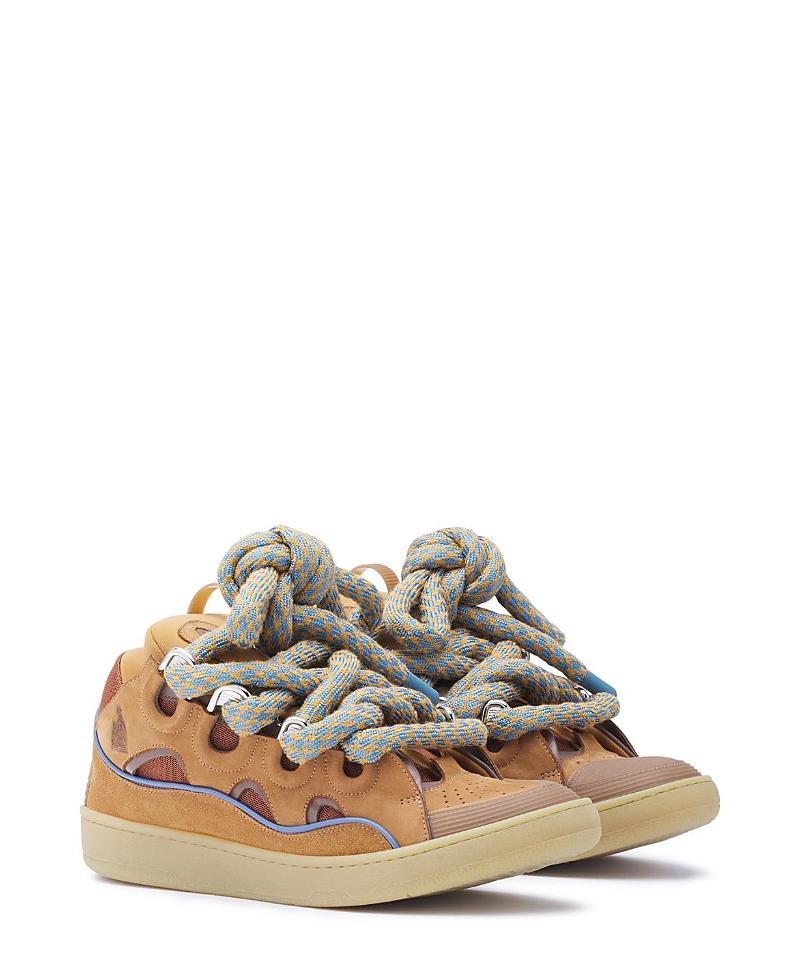 Lanvin Mens Curb Sneakers in Leather with Snake Laces Product Image