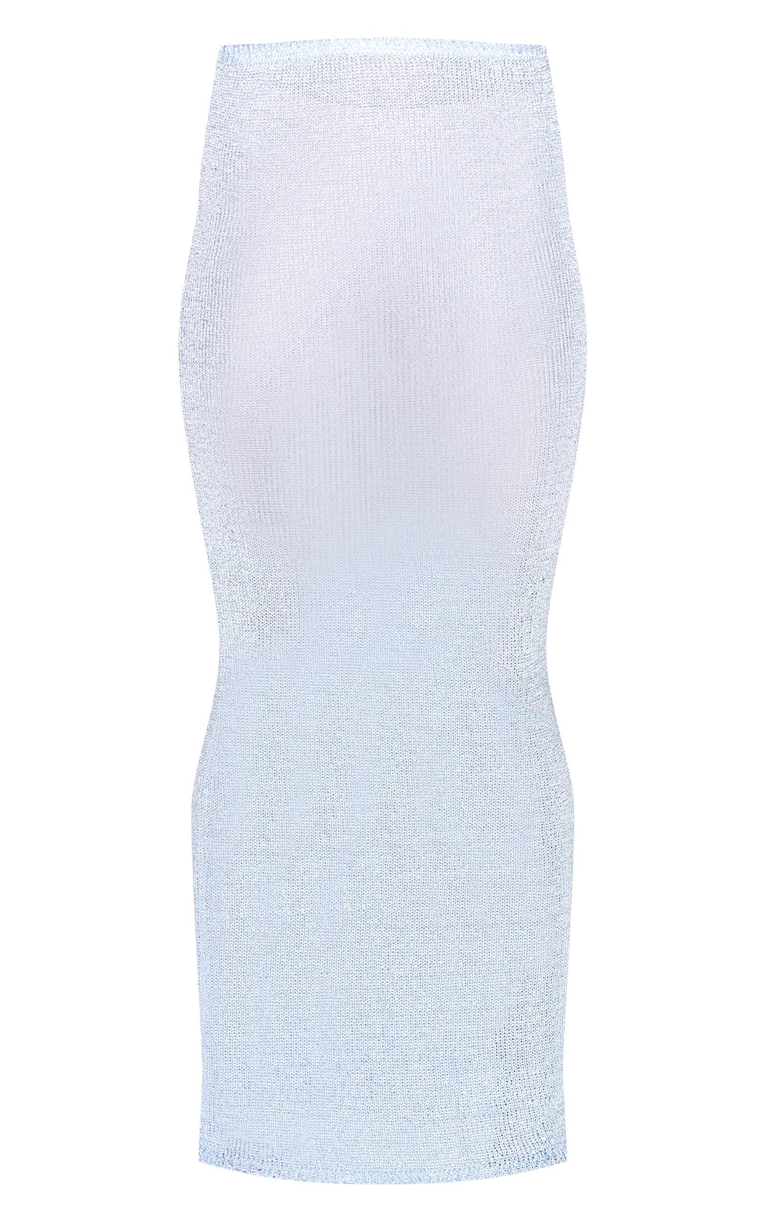  Blue Sequin Knit Maxi Skirt Product Image