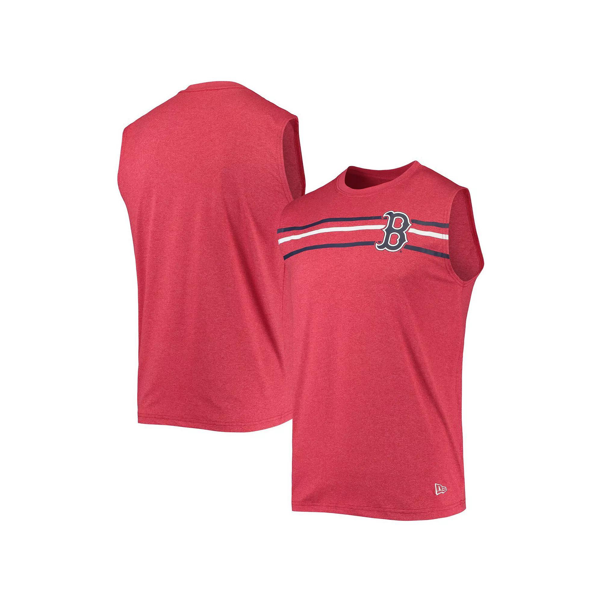 Mens New Era Heathered Boston Sox Muscle Tank Top Product Image