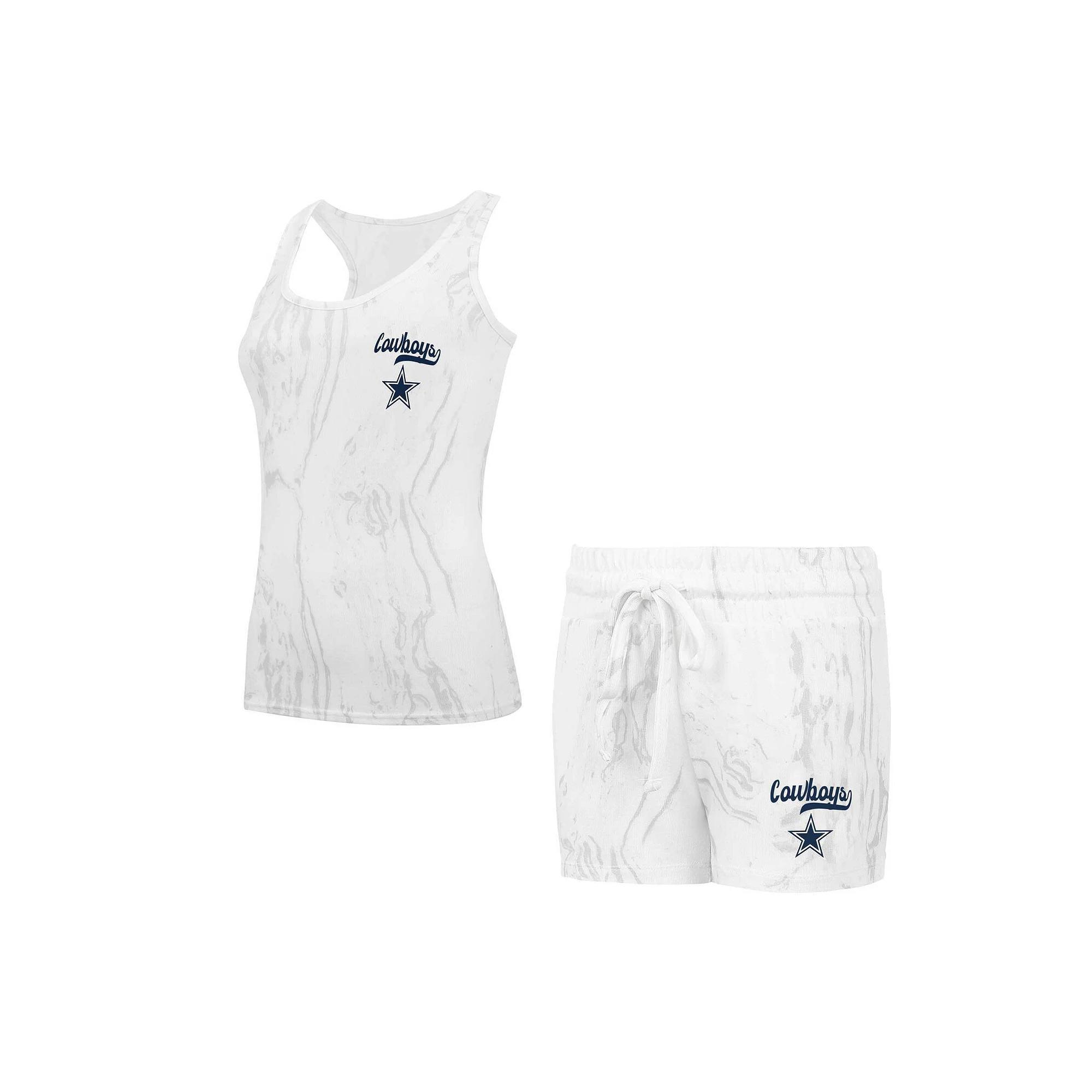 Women's Concepts Sport Dallas Cowboys Quartz Hacci Knit Tank Top & Shorts Sleep Set, Size: Large, Beige Product Image