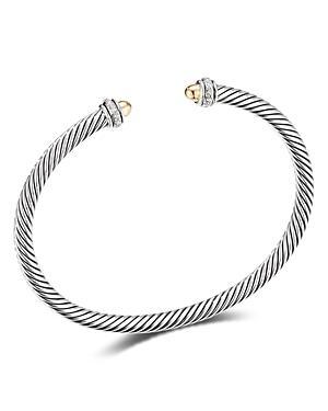 David Yurman Sterling Silver & 18K Yellow Gold Cable Classic Bracelet with Diamonds Product Image