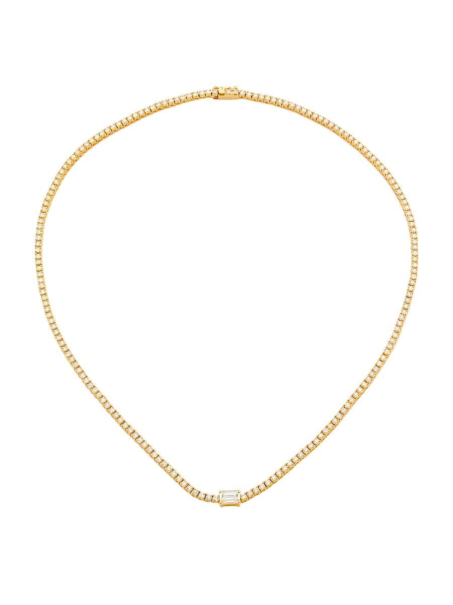 Womens 14K Yellow Gold & 5 TCW Diamond Tennis Necklace Product Image