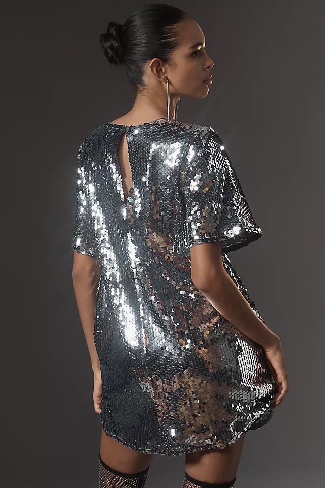 The Emmy Short-Sleeve Swing Mini Dress by Maeve: Sequin Edition Product Image