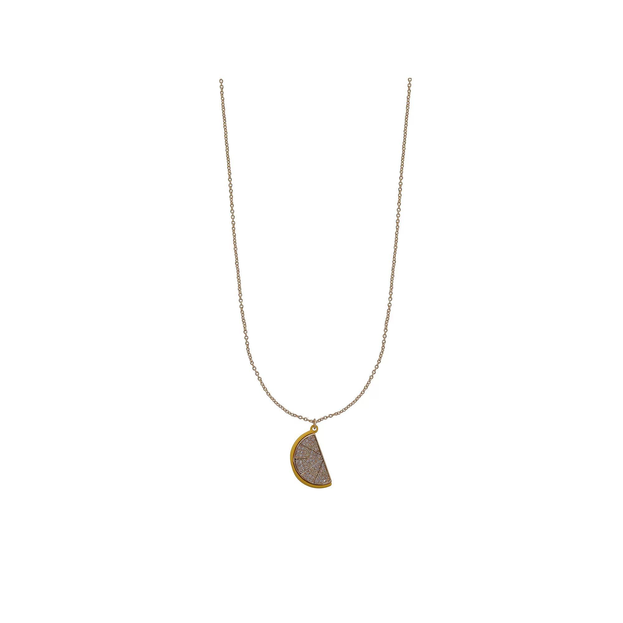 Cubic Zirconia Lemon Wedge Pendant Necklace, Women's, Gold Tone Yellow Product Image