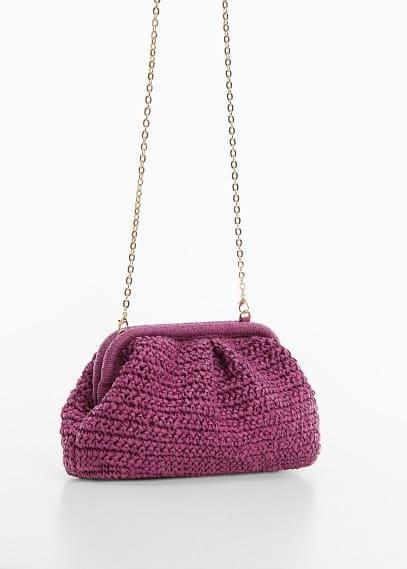 Mango Womens Natural Fiber Clutch Bag Product Image