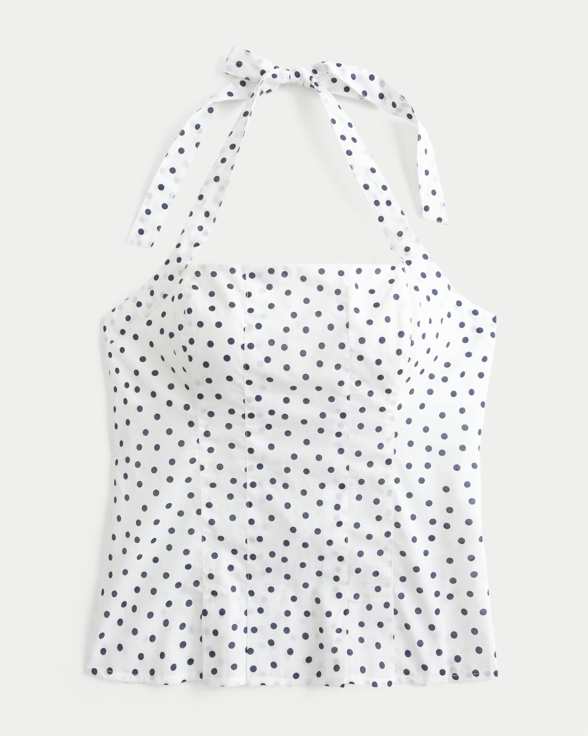 Pleated Open-Back Halter Top Product Image