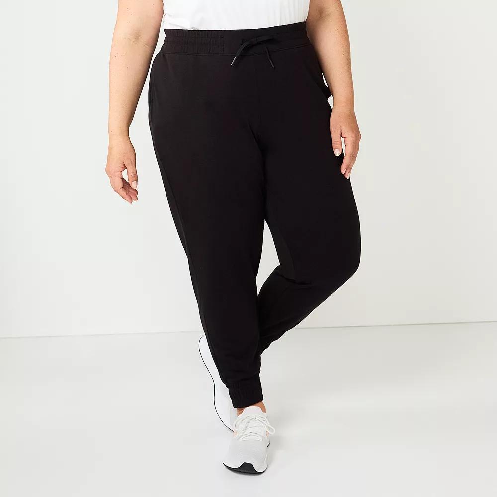 Plus Size Tek Gear® French Terry Jogger Pants, Women's, Size: 1XL, Mineral Black Product Image