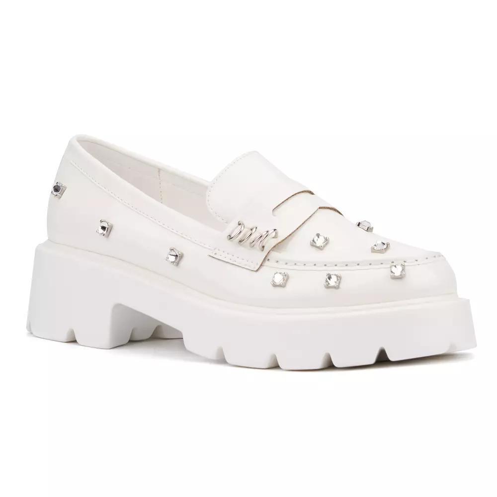Olivia Miller Luscious Women's Rhinestone Loafers, Size: 9, White Product Image