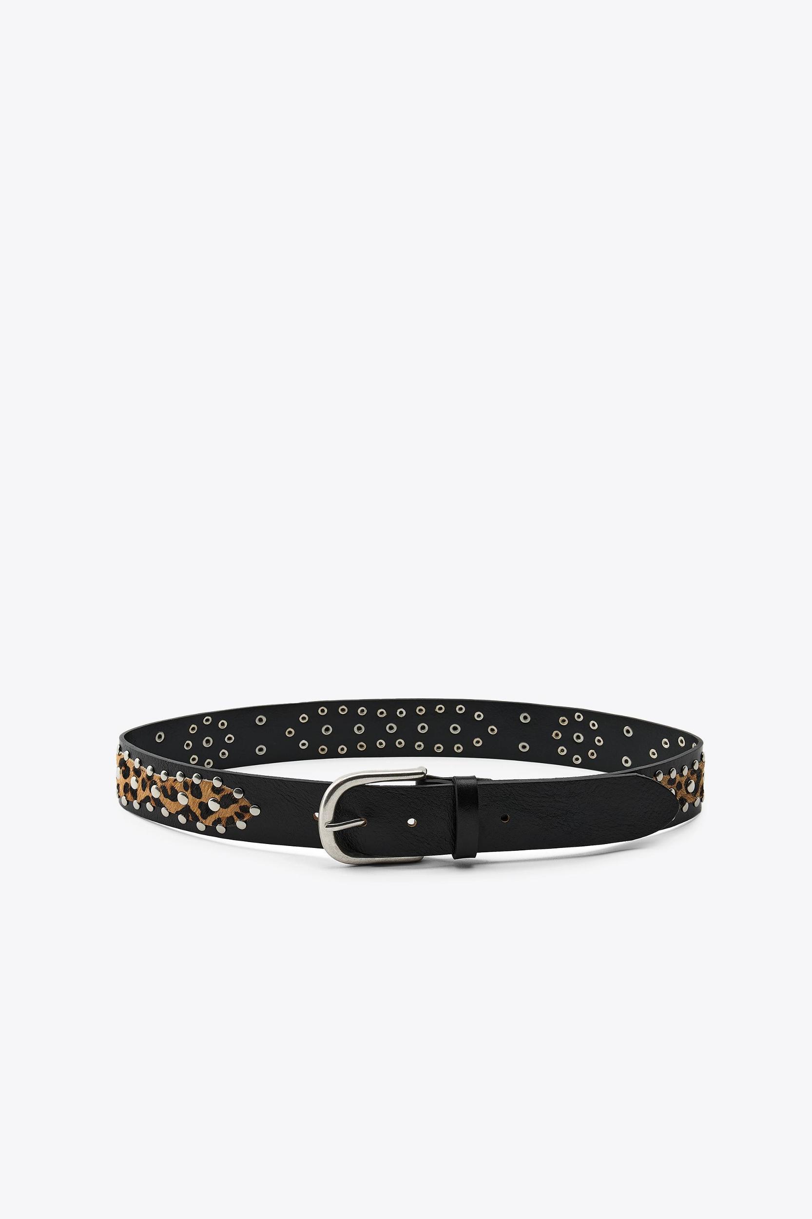 ANIMAL PRINT LEATHER BELT Product Image