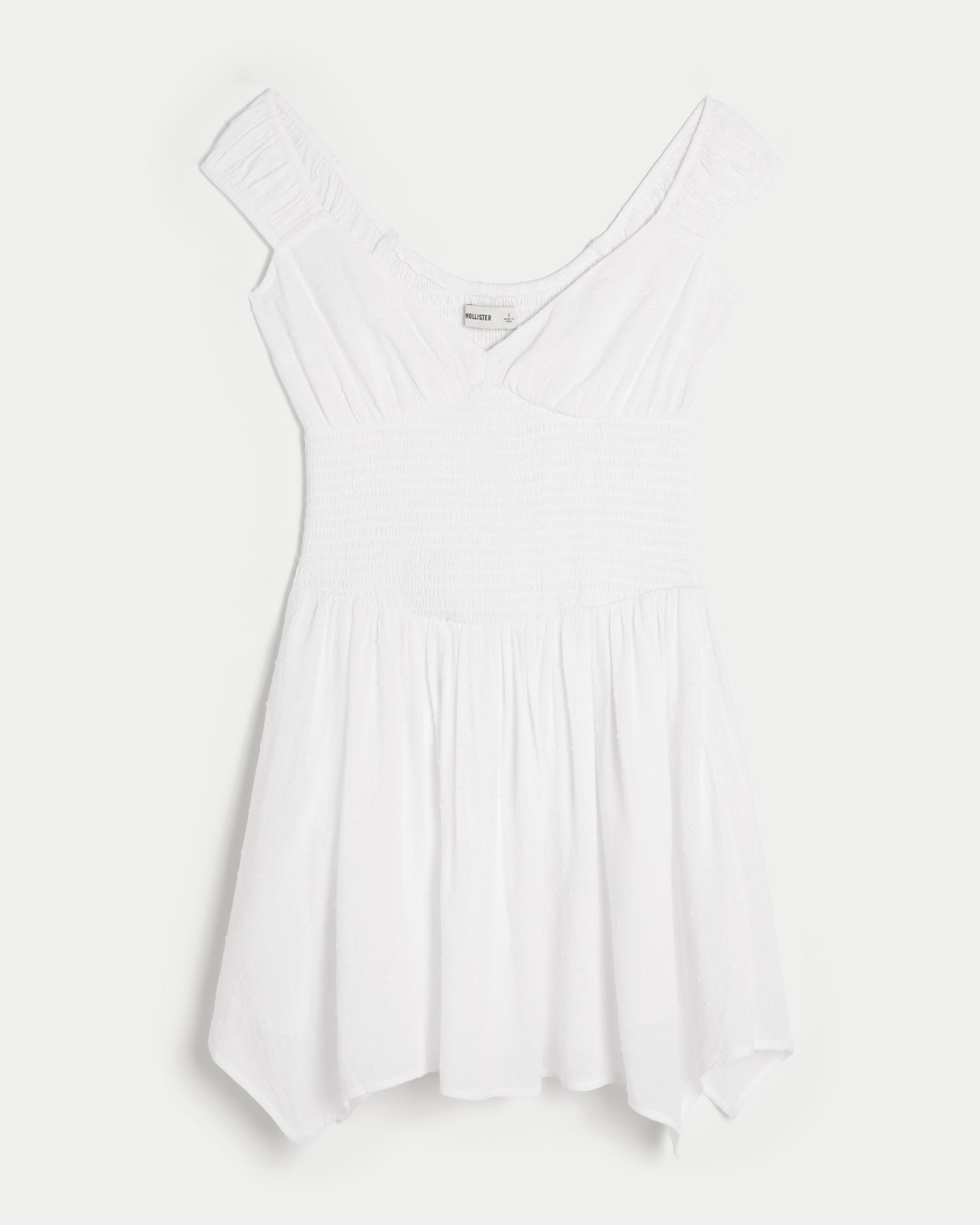 Off-the-Shoulder Asymmetrical Hem Mini Dress Product Image