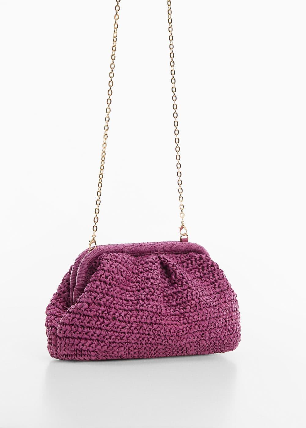 Mango Womens Natural Fiber Clutch Bag Product Image