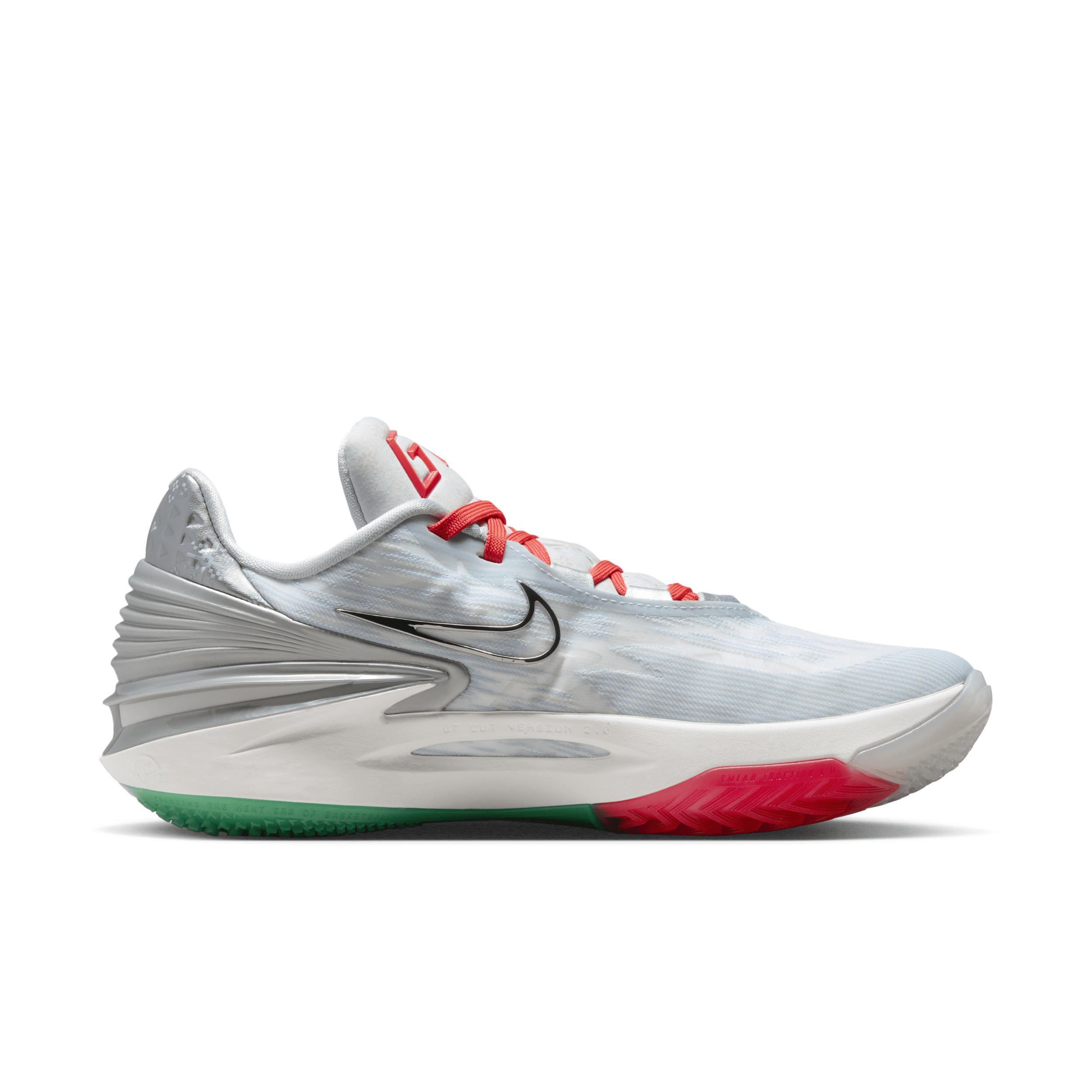 Nike Mens Air Zoom G.T. Cut 2 - Basketball Shoes Silver/Red Product Image