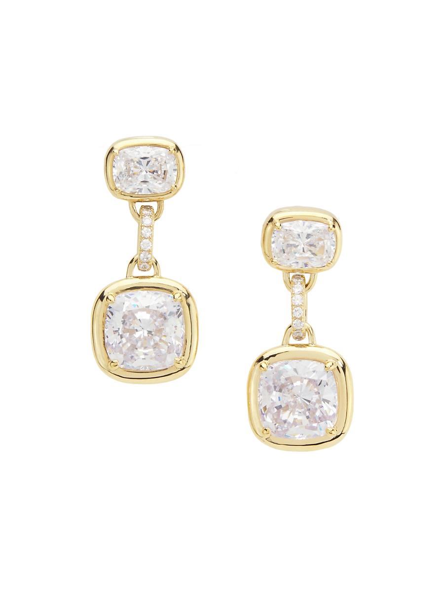 Womens Cabrete 18K-Gold-Plated & Cubic Zirconia Drop Earrings Product Image