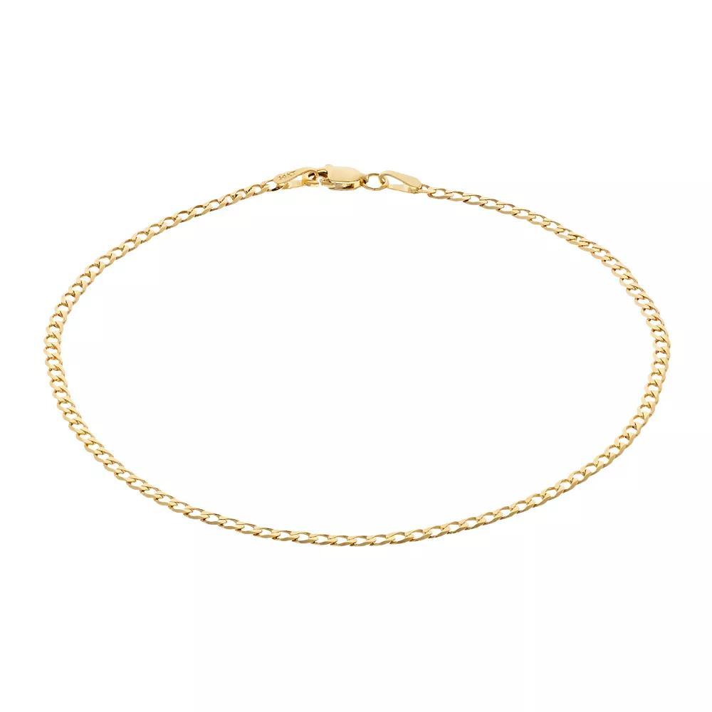 14k Gold Beveled Curb Chain Necklace, Women's, Size: 8" Product Image