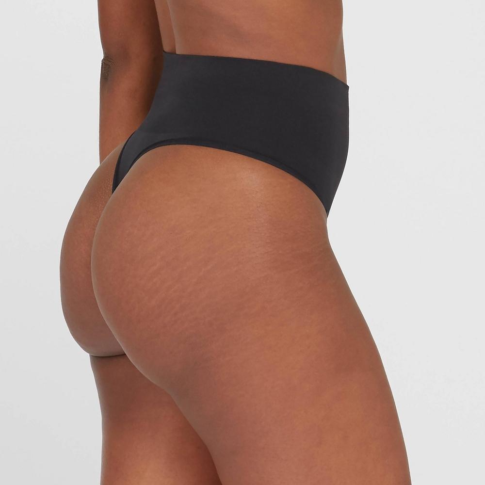 ASSETS by SPANX Womens All Around Smoothers Thong - Black 1X: Medium Control Top, Tummy Slimming, Light Compression Product Image