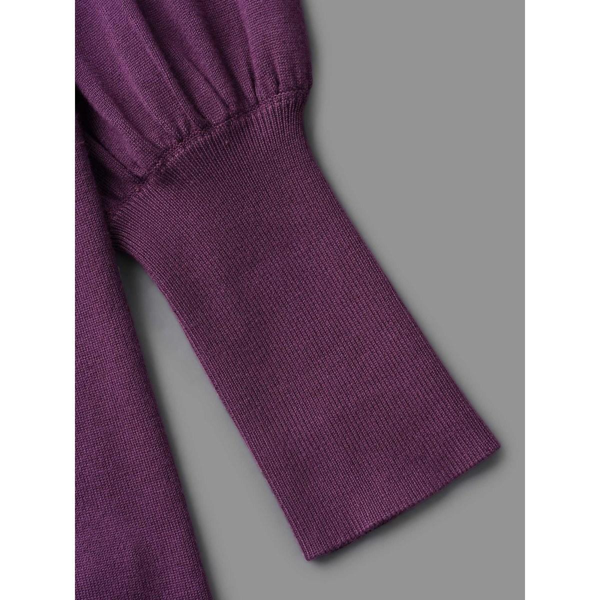 Plus Size Drop Shoulder Slim-Fit Hooded Pullover Eggplant Women Casual Loose Long Sleeve Hooded Everyday Pullovers BloomChic 18-20/2X Product Image