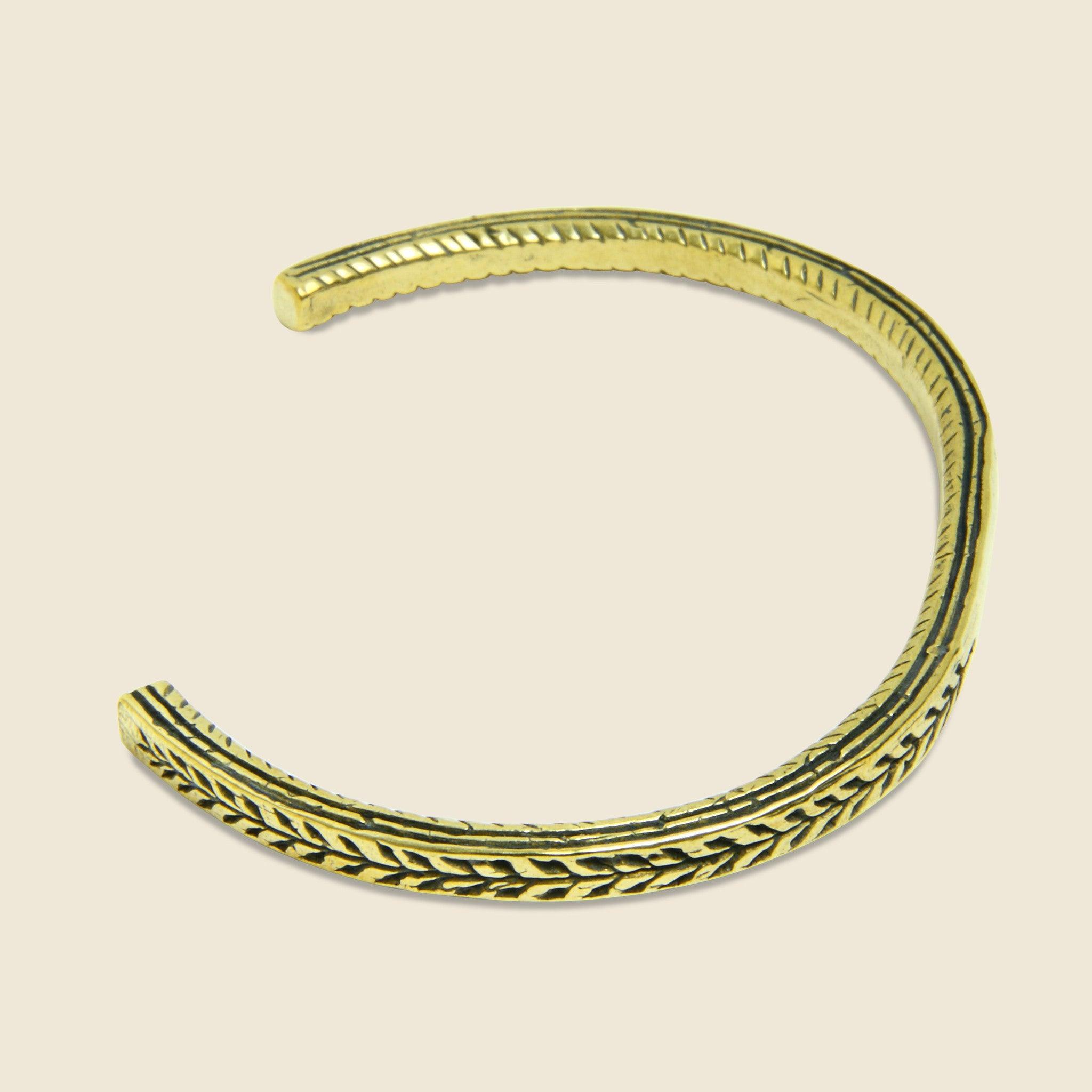 Pantheon Leaf Stamp Cuff - Brass Product Image