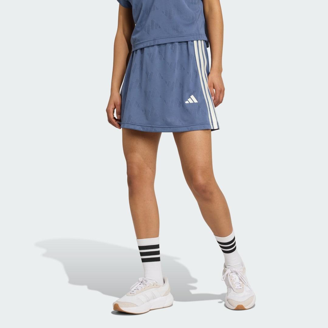 adidas Stadium 3-Stripes Tennis Inspired Jacquard Skirt With Short Preloved Ink XS Womens Product Image