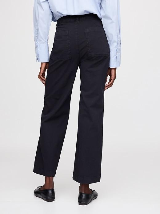 High Rise Stride Wide-Leg Ankle Khakis Product Image