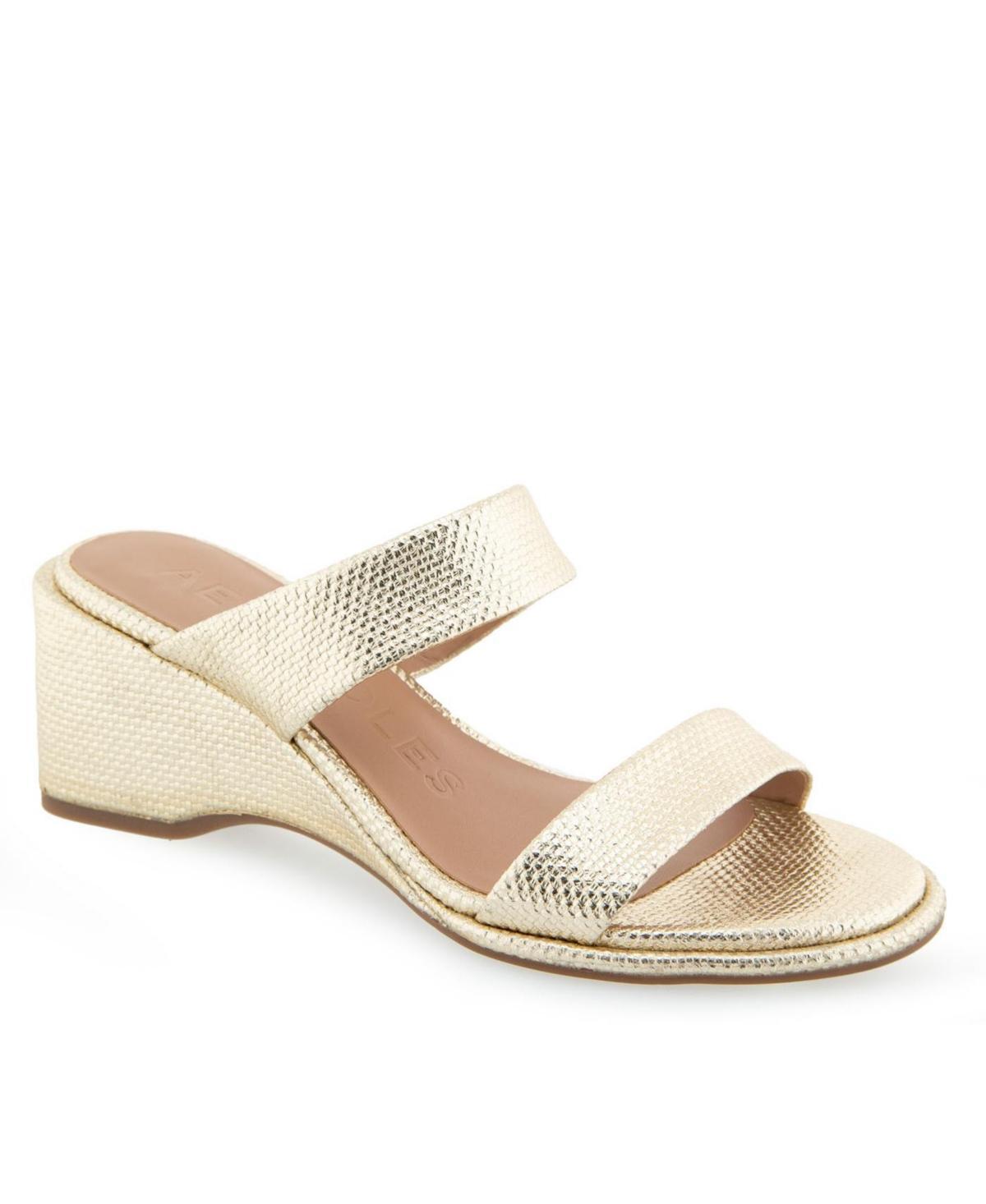 Aerosoles Norine Women's Wedge Slide Sandals, Size: 5.5, Black Patent Pu Product Image