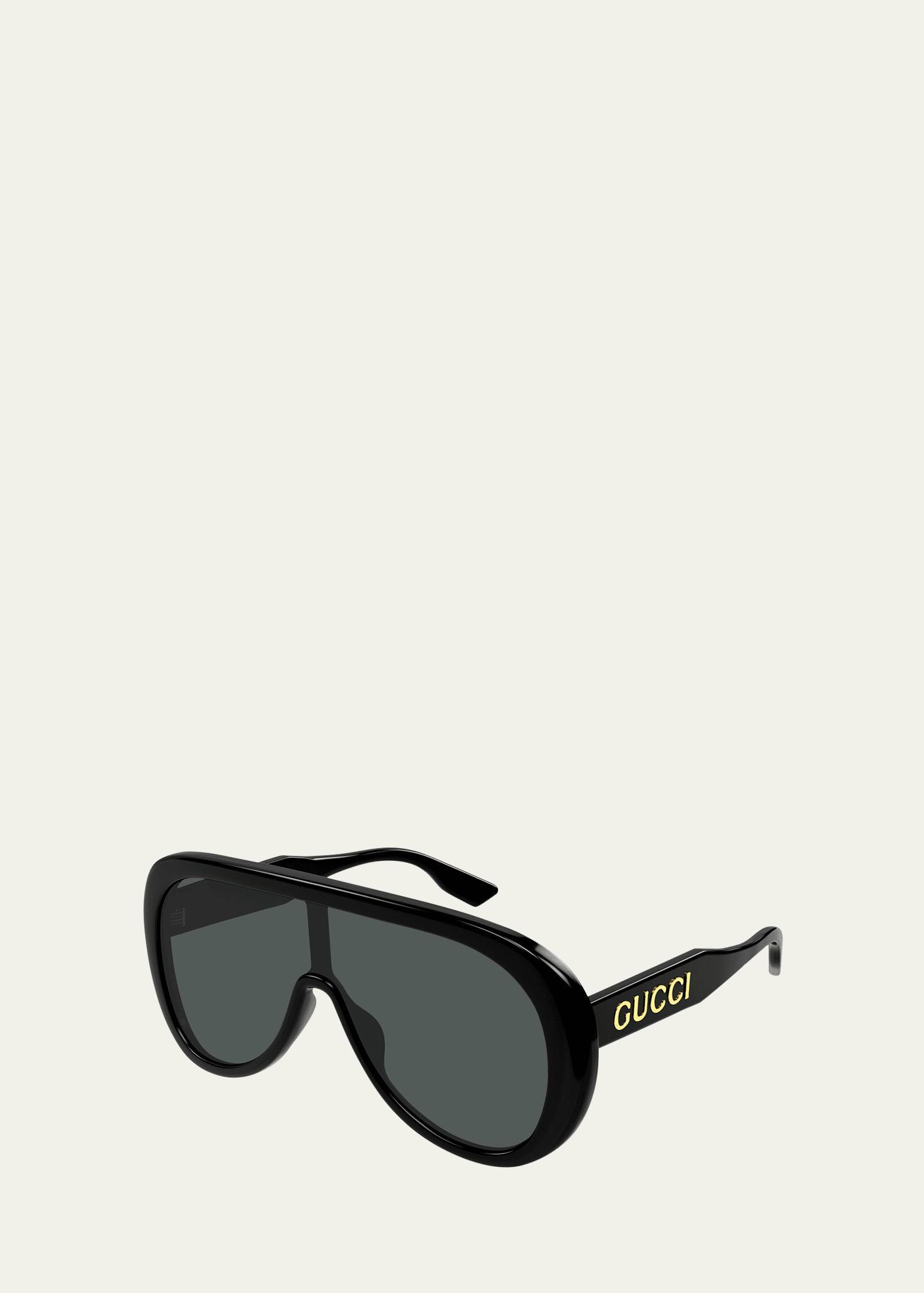 Mens Large Temple Logo Shield Sunglasses Product Image