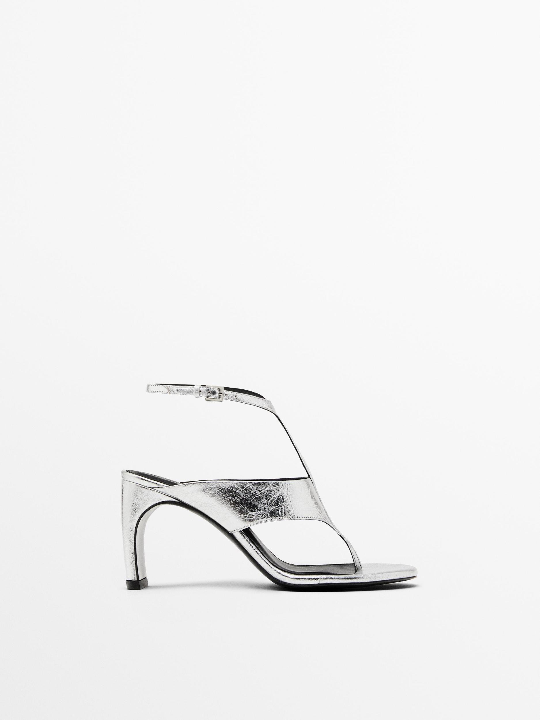 Metallic heeled sandals Product Image